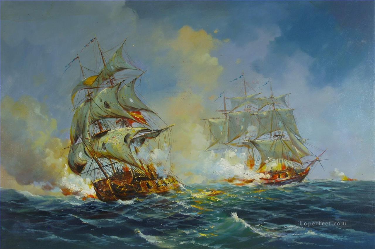 batalla naval seeschlacht Pintura al óleo